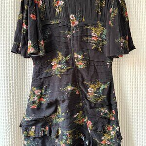 Joie size 8 Foster Ruched Minidress in floral print viscose polyester